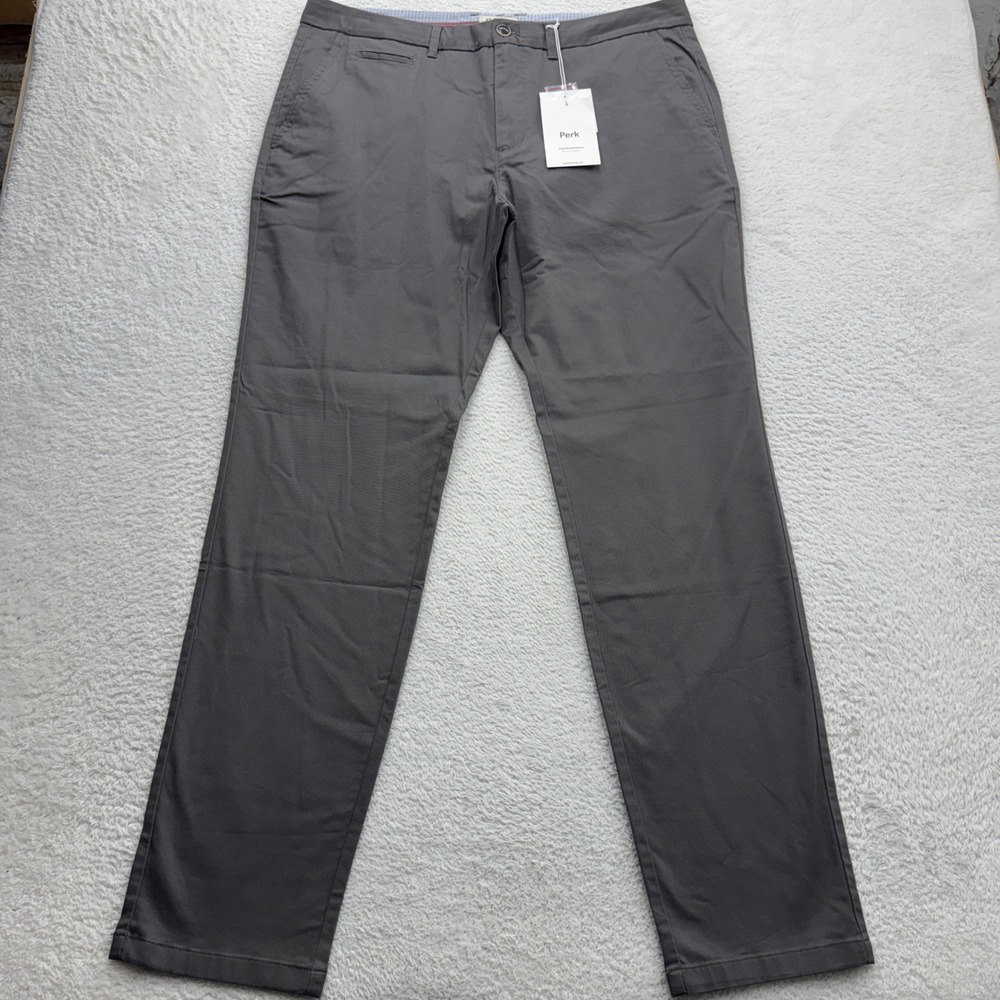 Perk Feel Good Chinos Mens 38x34 Faded Black Slim Fit Stretch PCH11NN153834 NEW